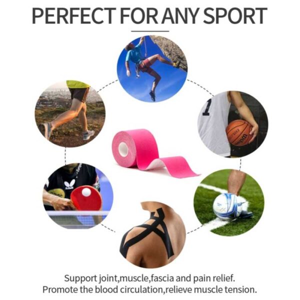 kinesiotapping per dhimbje muskulore 5cm x 5m Sportstape - Image 2